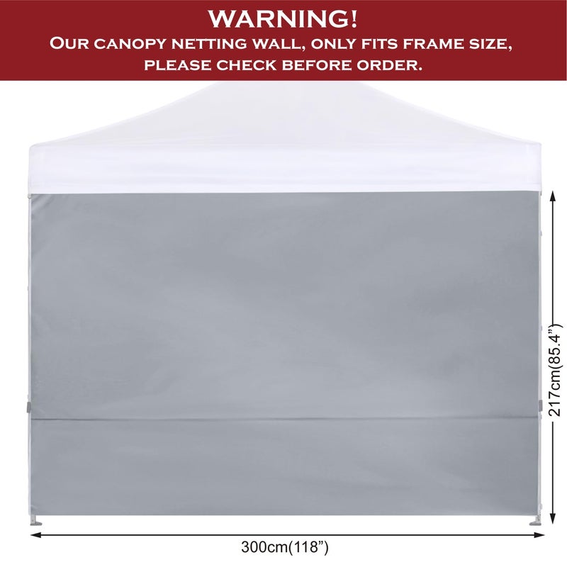 COOSHADE SunWall for 10x10 Pop Up Canopy Tent  1 Pack Sidewall Only (Grey) - Image 4
